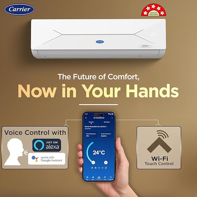 Carrier 1.5 Ton 5 Star Wi-Fi Smart Flexicool Inverter Split AC, CAI19EE5R35W0 - Image 7