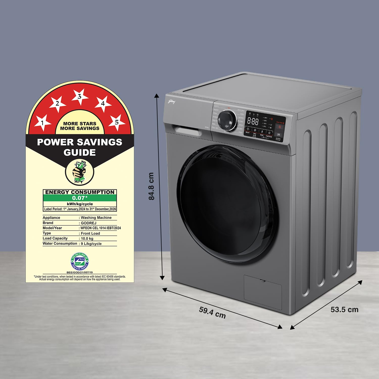 Godrej 10 Kg 5 Star With AI Tech,Fully-Automatic Front Load Washing Machine - Image 3